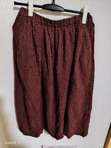 군겐도 네네 스커트 적갈색 체크 무늬