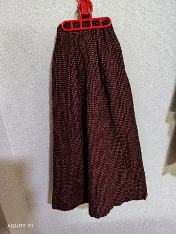 군겐도 네네 스커트 적갈색 체크 무늬