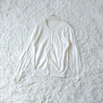 어반 리서치 가디건 화이트 One 코튼 심플 무지