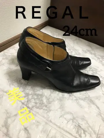 REGAL 리갈 천연 가죽 블랙 가죽 부츠 24 사이즈 사이드 지퍼