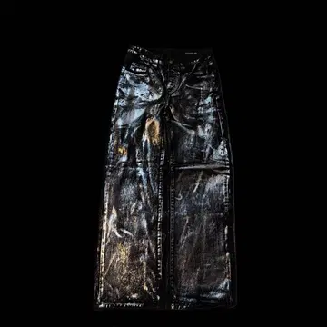 metallic black cargo pants