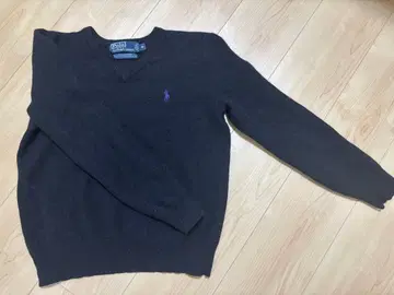 랄프 로렌 블랙 V넥 구제 의류 니트