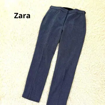 ZARA 자라 센터 프레스 슬랙스 테이퍼드 팬츠 앵클 기장 네이비