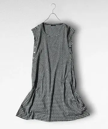 새상품급 Y's for living 깅엄 체크 롱 원피스