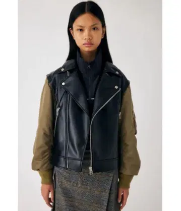 [ MOUSSY ] FAUX LEATHER DETACHABLE 자켓