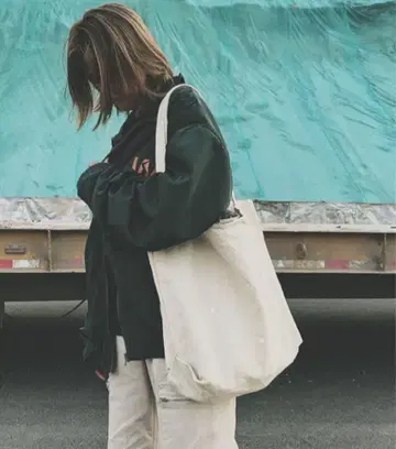 토트백 캔버스 숄더 백 화이트