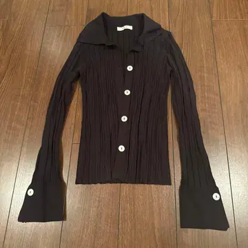 MARNO 다크 퍼플 리브 가디건