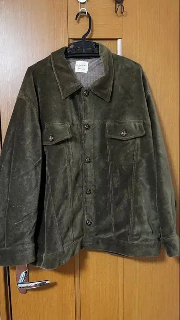 올리브 그린 코듀로이풍 자켓 셋업