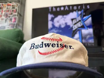 USA 기업 Budweiser 버드와이저 BEER 캡 베이지 네이비