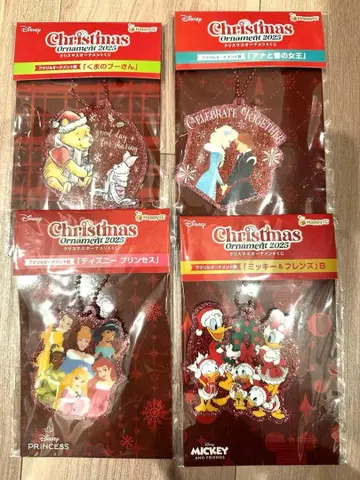 디즈니 해피 복권 아크릴 오너먼트 상 4개 세트