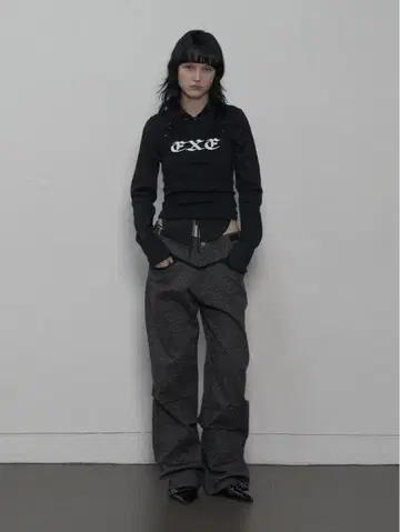 SETUPEXE 레오파드 무늬 와이드 팬츠 S 사이즈