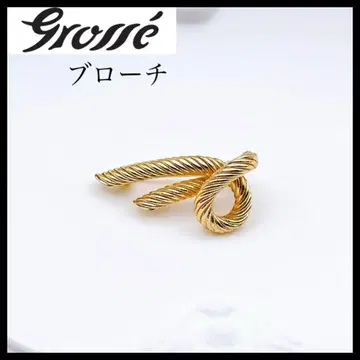 [ Grosse ] 그로세 골드 트위스트 리본 브로치 고급 디자인