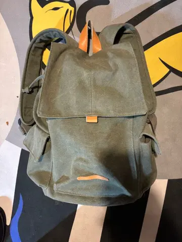 AWESOME STORE 올리브 그린 캔버스 럭색