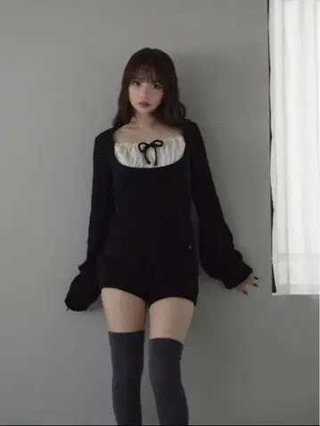 ANDMARY Raven gather set up black