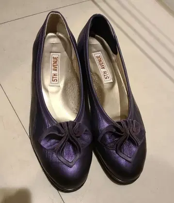 5th avenue 신발 일본제 소가죽 3E 펌프스 24cm 퍼플 보라색
