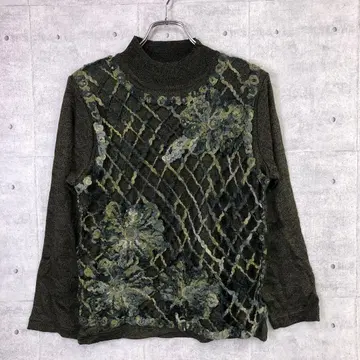 코티지코어 구제 의류 꽃 레이스 니트 베스트 레이어드 디자인 니트탑