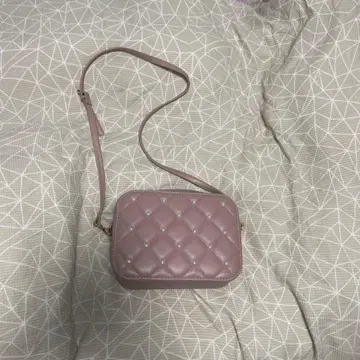 핑크 퀼팅 숄더백