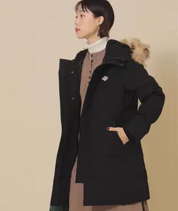 단톤 롱 기장 타서 다운 자켓 코트