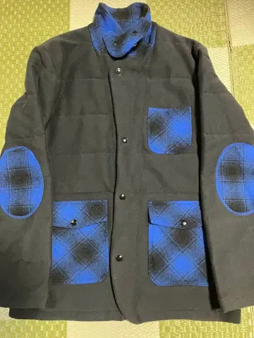 Champion 퀼팅 자켓 블랙/파랑