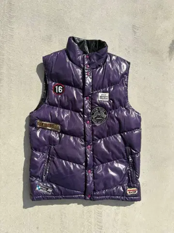 다운 베스트 y2k 퍼플 리버서블