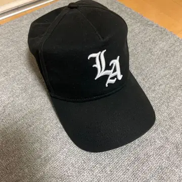 LA 로고 자수 야구 모자 블랙