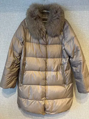 NANO UNIVERSE 니시카와 퍼 후드 카키 다운 코트