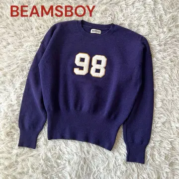 BEAMSBOY 보라색 크루넥 스웨터 98