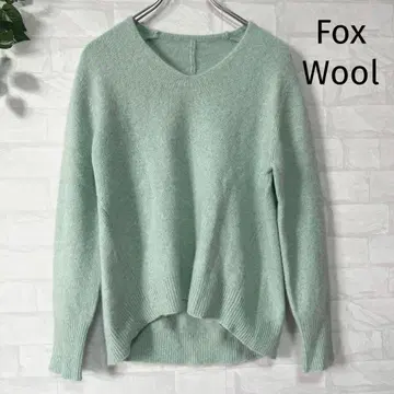 푹신푹신 SOAGE 폭스 울 니트 브이넥 민트 그린 루즈핏