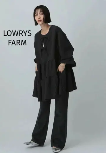 티어드 미니 원피스 LS 여성용 블랙 새상품 로리즈팜