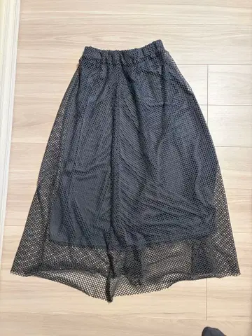 그레이 메쉬 롱 스커트