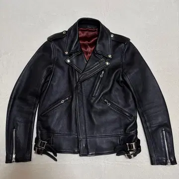 미사용품 Scye 사이 가죽 더블 라이더 자켓 38 블랙