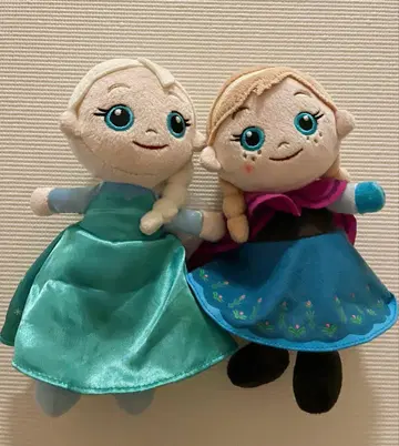 디즈니 공식 겨울왕국 시리즈 엘사 & 안나 봉제 인형 세트