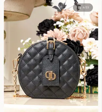 서클형 퀼팅 미니 숄더백