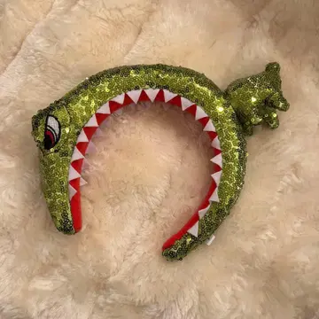 쥬라기 공원 공룡 디자인 스팽글 머리띠