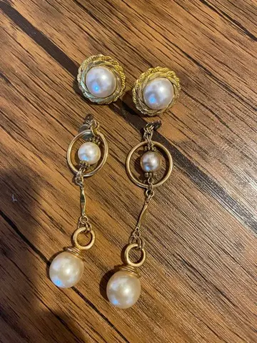 maruo vintage 마루오 빈티지 펄 귀걸이 골드