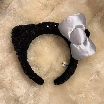 USJ 키티 머리띠 스팽글 블랙