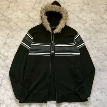 y2k fur knit hoodie 시크 스타일 헤이세이 갸루