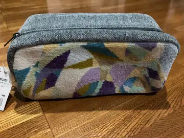 badelblue 기하학 패턴 파우치 그레이