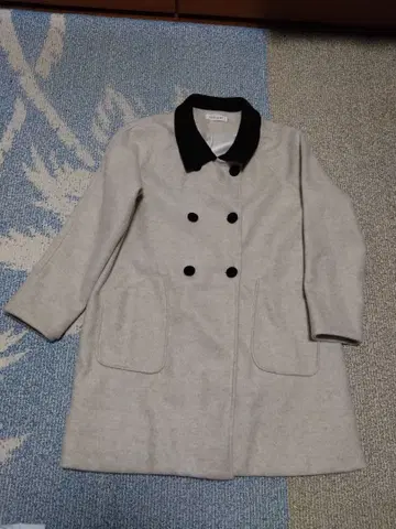 Chili-kki 그레이 더블 브레스트 롱 코트