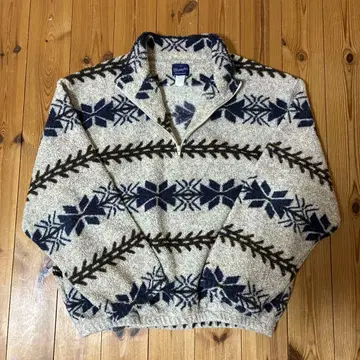 Wrangler 하프 지퍼 니트 스웨터 노르딕 무늬