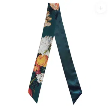 Silk Skinny Scarf - Fiori Vari - Verde