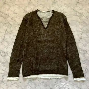 y2k 00s ikka 레이어드 모헤어 니트 헤이세이 갸루