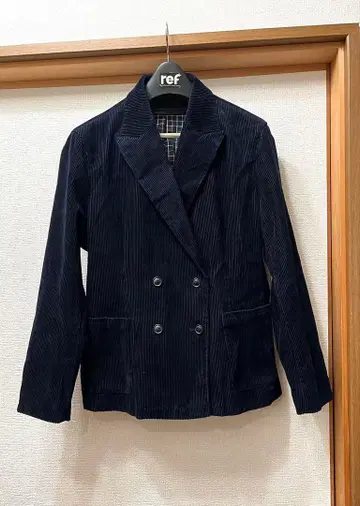 완판템 유니클로 x 이네스 코듀로이 더블 자켓 L 사이즈 네이비