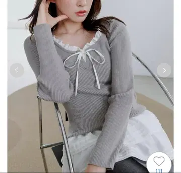 스나이델 프릴 도킹 니트 풀오버