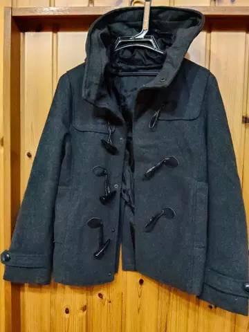 다크 그레이 더플 코트 울 혼방