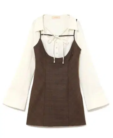 andmary 앤드마리 Betty 레이어드 체크 드레스