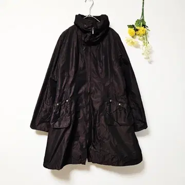 새상품급 [ 빈티지 ] 풀 집업 코트 후드 수납 가능 다크 브라운 (L)