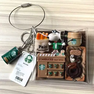 가챠 파우치 브라운 그린 카페 스누피