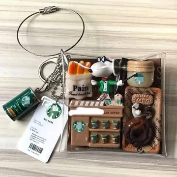 가챠 파우치 브라운 그린 카페 스누피