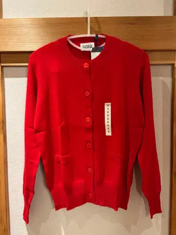 캐시미어 100% 가디건 레드